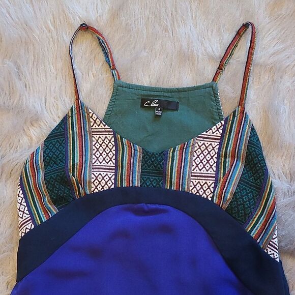 C Luce womens cobalt‎ blue dress with embroidery top size small - Picture 2 of 8